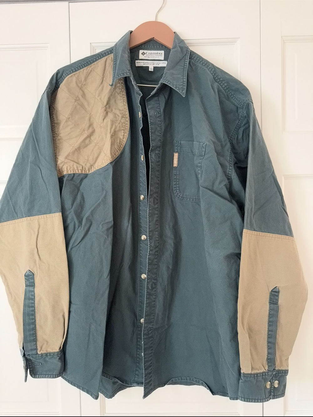 Columbia Men's Two-Tone Field Shirt “Shooting Shirt” - Green & Tan